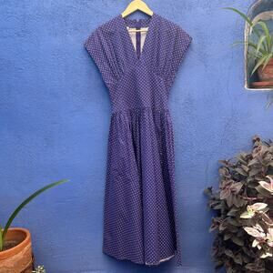 vintage 80s 90s laura ashley polka dot print cotton dress